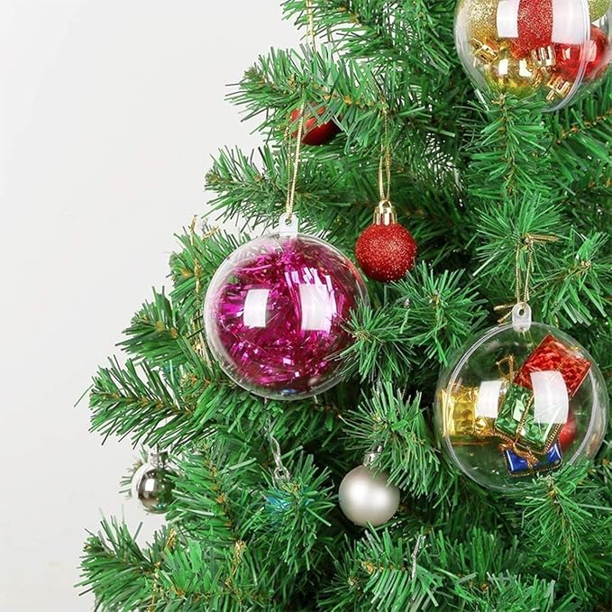 20 Clear Fillable Ornaments Balls- 80mm/3.15" Transparent Plastic Thickened - Image 3