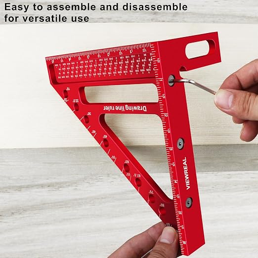 Large Carpenter Square 6.5''x5.79''Protractor Ruler - Image 9