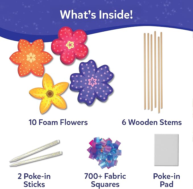 Skillmatics Poke-in Art – Flower Bouquet, Mess-Free Wood Craft Kit | Colorful - Image 3