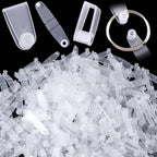 OIIKI 150Pcs Clear Acrylic Keychain Connector Snap Tabs, Plastic Keychain Clips by OIIKI