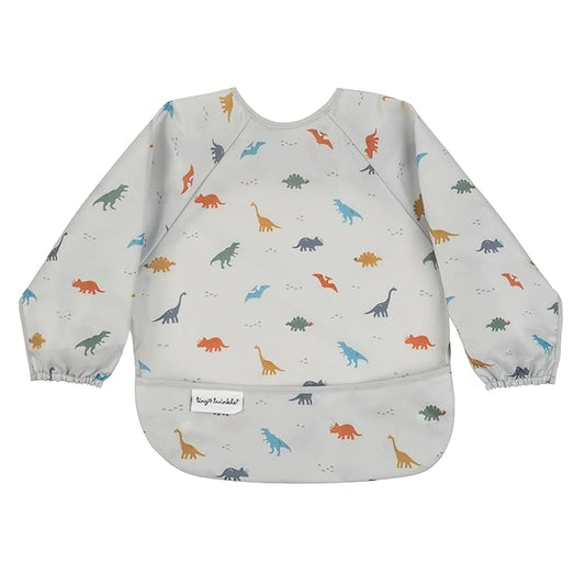 Tiny Twinkle Long Sleeve Bib for Babies & Toddlers – Waterproof Smock Bib for Eating – Machine Washable & Mess-Proof, Baby Feeding Essential & Shower Must-Have(Dinosaur, 2-4Y)