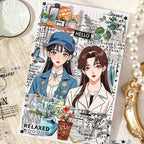 180PCS Vintage Transparent Border Landscape Scrapbooking Stickers - Image 3