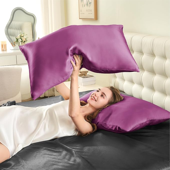 INFIIXSO Silk Pillow Cases 2 Pack Standard Size, Ultra Smooth & Soft Mulberry - Image 8