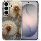 for Samsung Galaxy S26 Case, Dandelion Stained Glass Pattern Glossy 2 in 1 by Teonvpu