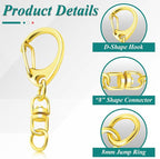 25 Pack Lobster Claw Clasps Keychain Kit, 4 Colors Keychain Clip - Image 3