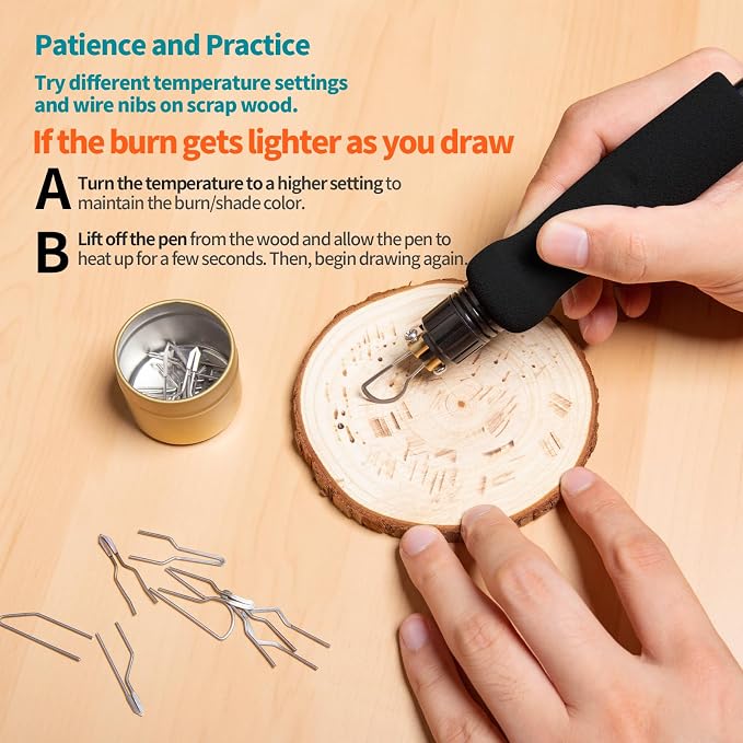YIHUA 939-II Wood Burning Kit Station Pyrography Pen 250~750℃/482~1382℉ - Image 4