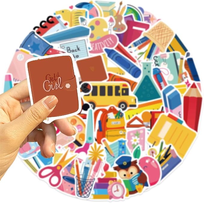 Back to School Stickers 50 pcs School Stickers Students Teacher Science - Image 3