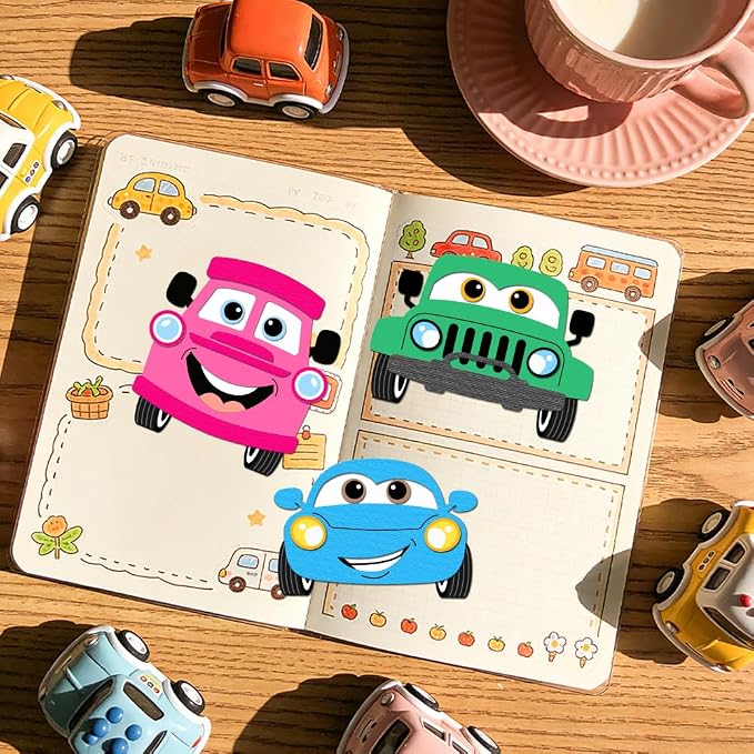 6 Styles Cute Anthropomorphic Car Metal Cutting Dies Cartoon Vehicle Die Cuts - Image 3