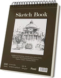 Fuxi 9" x 12" Sketch Book, Top Spiral Bound Sketch Pad, 100 Sheets 68lb/100gsm by SketchBook