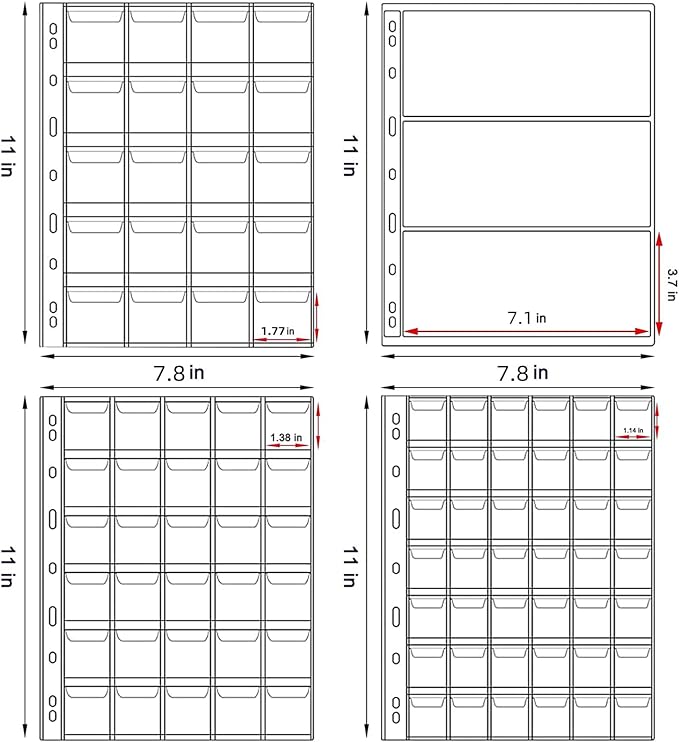 Ettonsun Coin Collection Book 386 Coin Pockets & 12 Currency Sleeves, Coin - Image 6