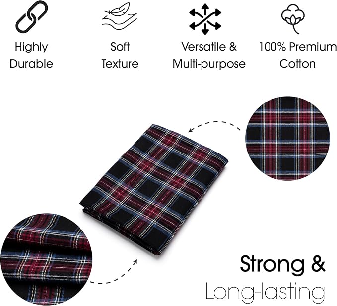 Pico Textiles 10 Yards Bolt Red and Black Tartan Plaid Flannel Fabric - Image 4