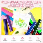 Tintnut Classic Color Heat Transfer Vinyl, 15 Sheets 12"x10" Iron on Vinyl | - Image 3