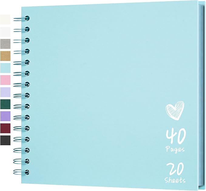 Scrapbook 8x8 Inch DIY Scrapbook Album Hardcover Kraft Paper 40 pages/20 sheets by Hiwhy