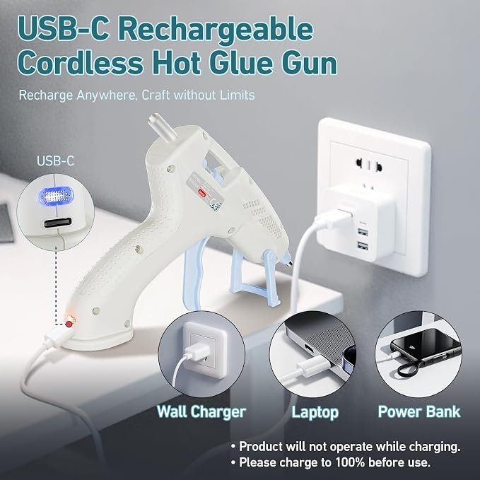 Cordless Hot Glue Gun, 20W Hot Glue Gun - Image 5