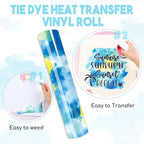HTVSTD Blue Tie Dye HTV Heat Transfer Vinyl 12×8ft Iron on Vinyl | Vivid Color - Image 3
