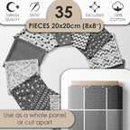Cotton Satin Patchwork Fabric Panel – 35 Designs, 20×20 cm Squares, Single - Image 2