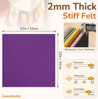 2mm Stiff Felt Sheets 12" X 12" | Thick Polyester Felt Material, DIY Craft - Image 3