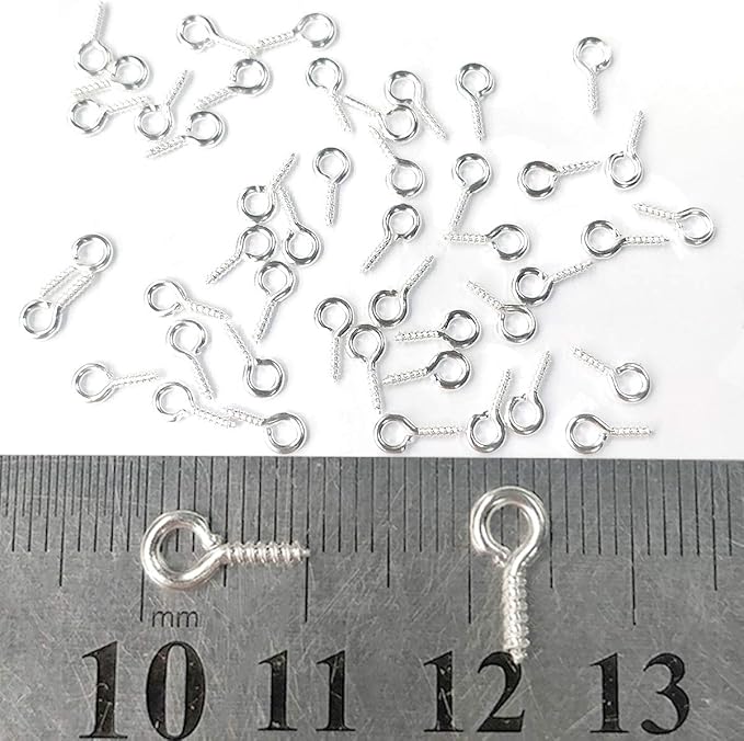 300PCS Mini Screw Eye Pin Pegs, 10 x 5mm Hooks, Self-Tapping Screws - Image 3