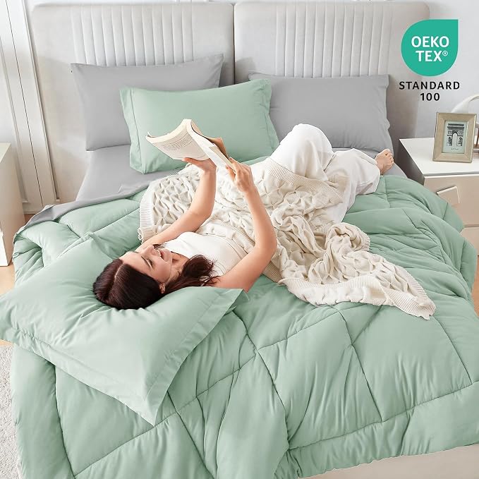 Sasttie King Size Comforter Set, 7 Pieces Bed in a Bag King, Complete Bedding - Image 5