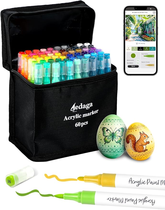 60 Colors Acrylic Paint Markers by YHC