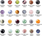 480pcs 8mm Natural Round Stone Beads Crystal Bracelet Jewelry Making Kit | - Image 2