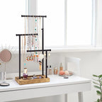 SRIWATANA Carbonized Black Jewelry Organizer Stand, Tall Necklace Holder | - Image 8