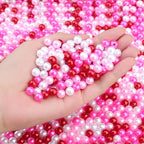 DUQGUHO 8mm Valentines Beads for Jewelry Making, Valentines Day Plastic Pearls by DUQGUHO