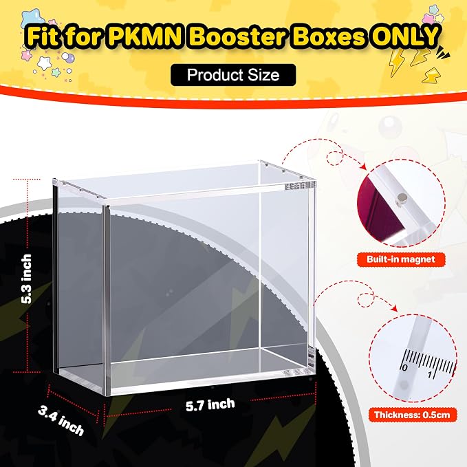 PKMN Booster Box Acrylic Case, 5MM Acrylic Display Case, Dustproof and - Image 2