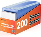 200 Card Sleeves Hard Plastic, Arjiekwei 3"X 4" Baseball Cards Protectors by Arjiekwei