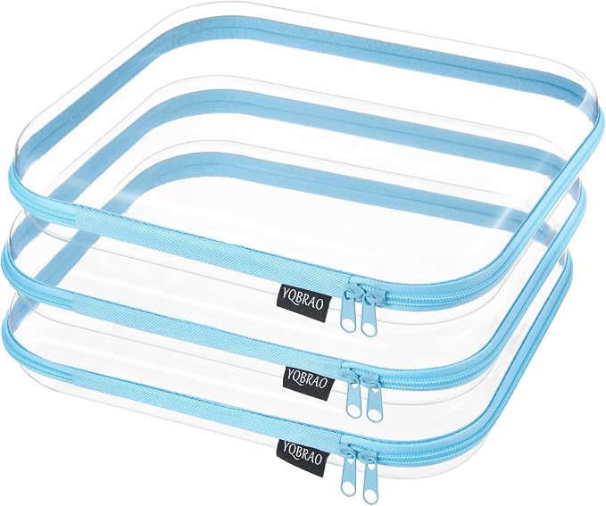 YQBRAO 3-Pack Large Clear Hard Shell Zipper Case, 1.2mm Rigid Toy & Cosmetic by Unknown