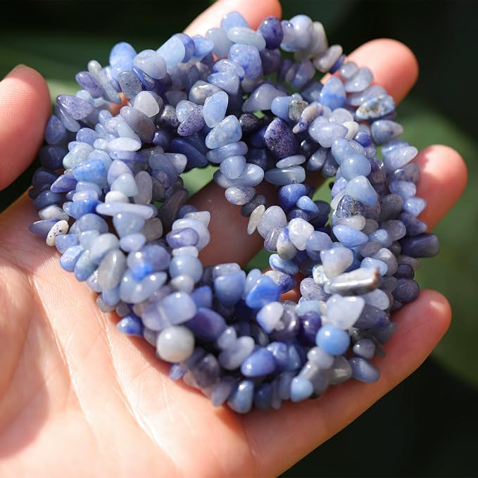 200 Pcs Crystal Chip Beads for Jewelry Making 5-8mm Blue Aventurine | Natural - Image 9