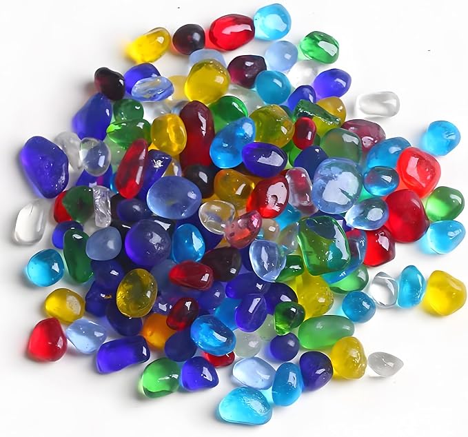1 Lb Sea Glass for Crafts, 0.2-0.35" Gravel for Aquarium, Fish Tank, Freshwater by KUKUBAGS