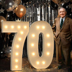 imprsv 4FT Marquee Number 70 Light up Number 70th Birthday Decorations Large by Letsmakeitimpressive