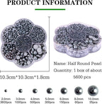 5600PCS Half Round Pearls Flatback Imitation Pearls - Image 2