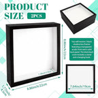 VOKOY 2 Pack 8" x 8" Shadow Box Frame, Wooden Black Hollow Photo Frame - Image 2