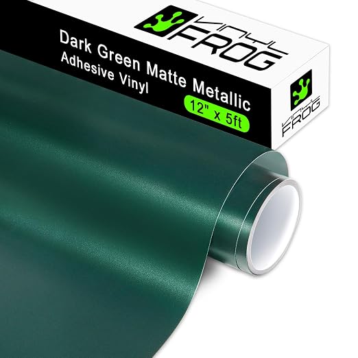 VINYL FROG Matte Metallic Dark Green Adhesive Vinyl, Car and Other Stickers by VINYLFROG
