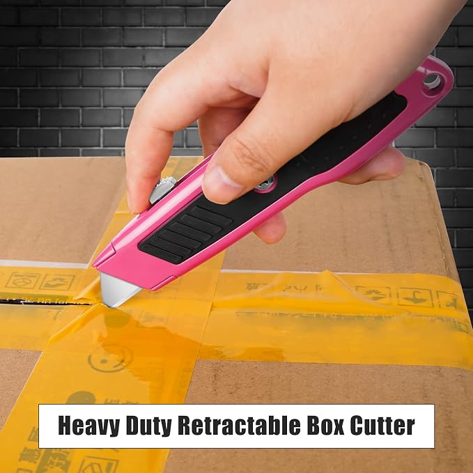DIYSELF 2 Pack Box Cutter Retractable Heavy Duty Utility Knife, Ergonomic Razor - Image 3