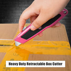 DIYSELF 2 Pack Box Cutter Retractable Heavy Duty Utility Knife, Ergonomic Razor - Image 3