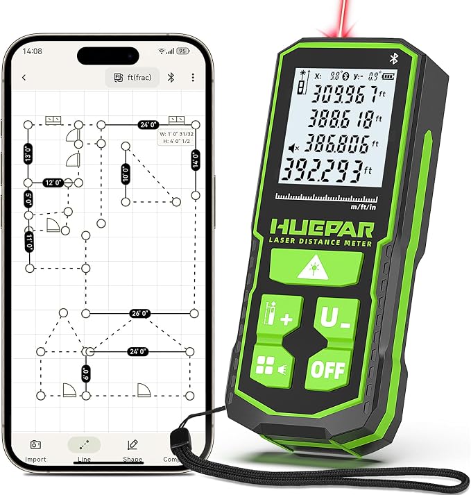 395FT Bluetooth Laser Measuring Tool by Huepar