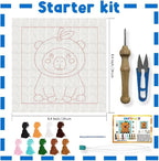 INFUNLY Orange Capybara Punch Needle Kit 9.4x9.4" DIY Punch Embroidery Kit - Image 2