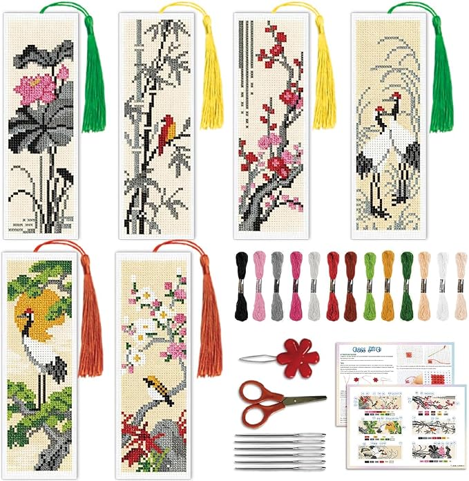 ACRNIGHEET 6PCS Cross Stitch Bookmark Kit by ACRNIGHEET