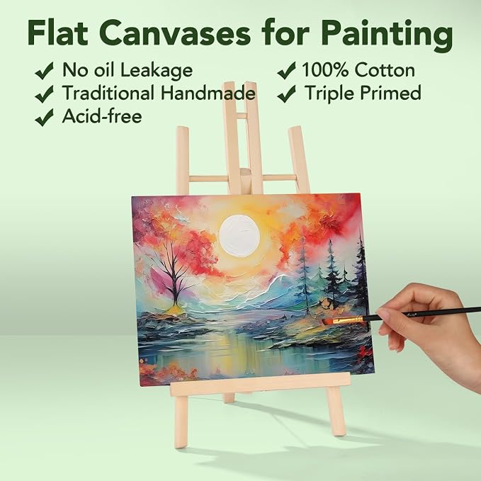 ESRICH 8x10 Canvas for Painting, 8x10 Inch Value Pack of 50, Canvas Boards for - Image 3