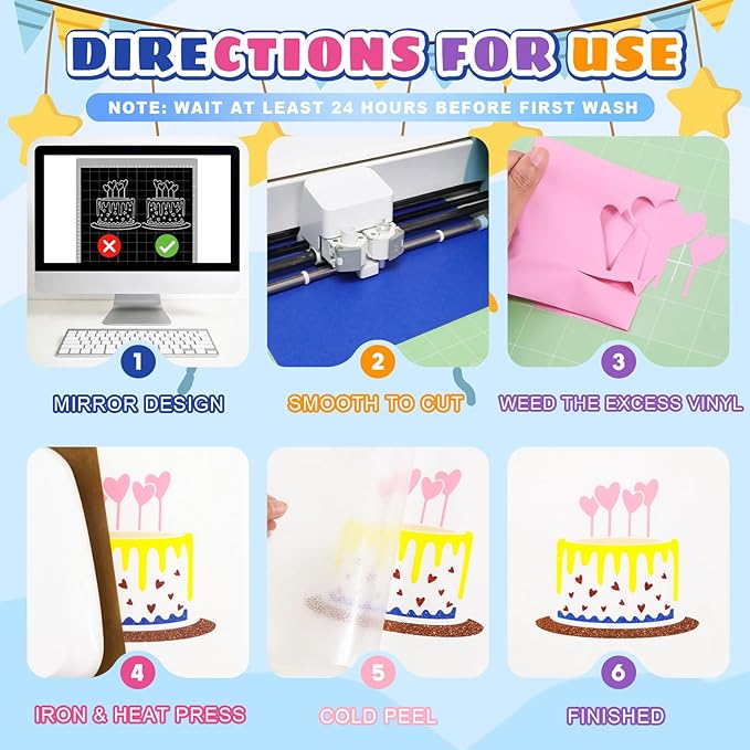 36 Pack HTV Heat Transfer Vinyl Sheets - Image 3