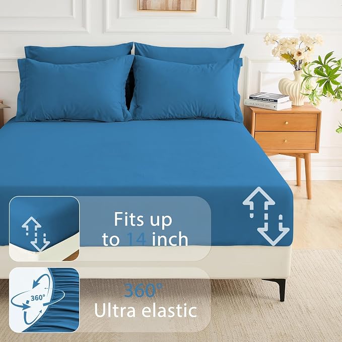 MUXHOMO 7 Pieces King Comforter Set, Soft Bed in a Bag King Size, All Season - Image 6