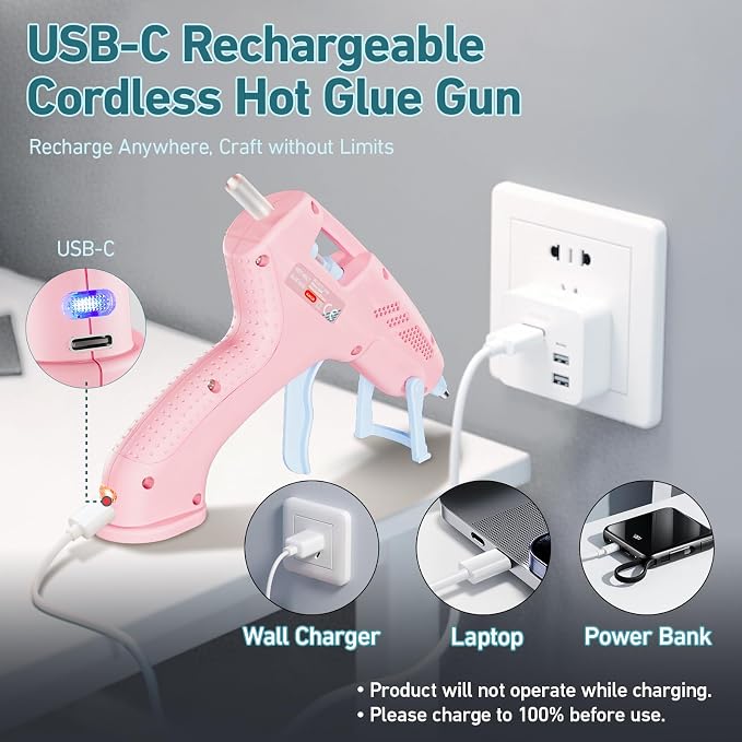 Cordless Hot Glue Gun, 20W Hot Glue Gun - Image 2