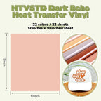 HTVSTD Boho HTV Heat Transfer Vinyl 22 Sheets 12×10in Iron on Vinyl | Dark Boho - Image 2