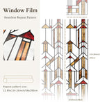 Faux Stained Glass Effect Window Privacy Film, Original Hand Drawn Static Cling - Image 5