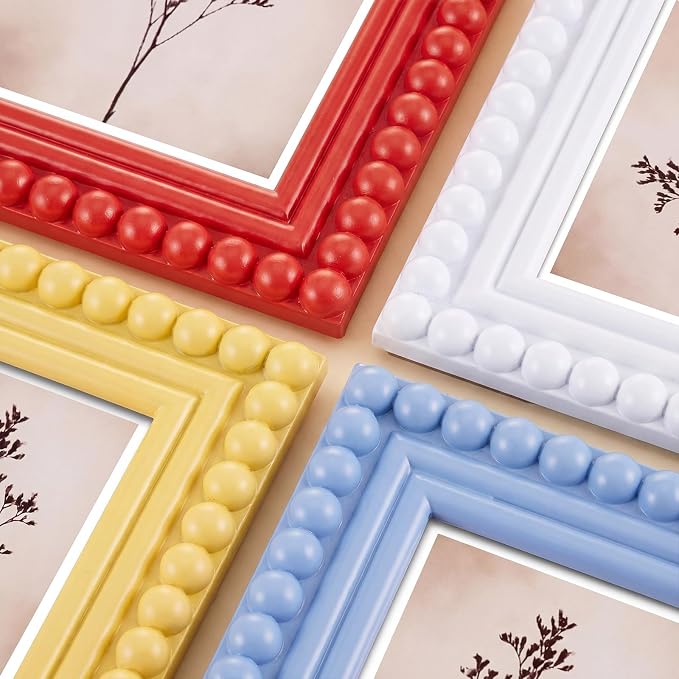 4 Pack 5 x 7 Picture Frame, Wood Beaded Boho Photo Frame, Vintage Photo Display - Image 6