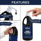 BLUEBIRD Fabric Paint, Lamp Black, 67.6 Fl Oz, Permanent Fabric Paints - Image 4