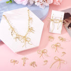 FASHEWELRY Alloy Bowknot Charms Links Golden Bow Tie Connector Charms Metal Bow - Image 2